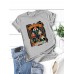 Women Halloween Figure Graphic Print Casual Short Sleeve T  Shirts