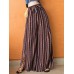 Bohemia Geometric Print High Waist Belted Zipper Wide Leg Pants For Women