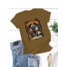 Women Halloween Figure Graphic Print Casual Short Sleeve T  Shirts